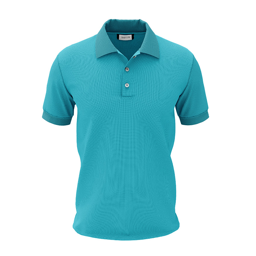 Classic Solid Blue Polo Shirt - Kiotiv